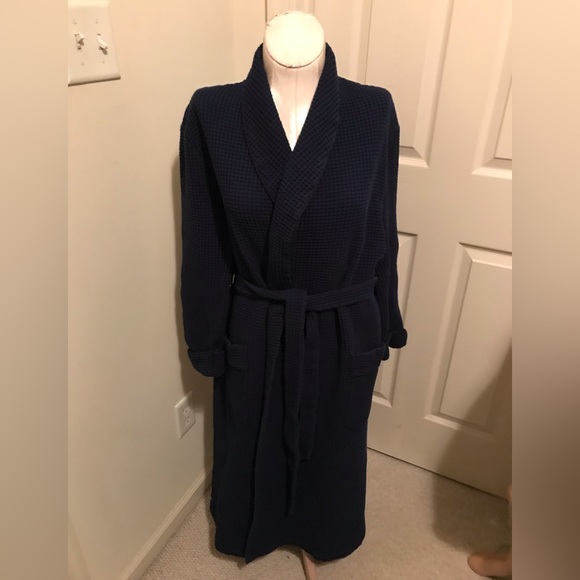 Daniel Hanson  robe for Bergdorf Goodman NYC size Medium deep blue - Picture 1 of 12